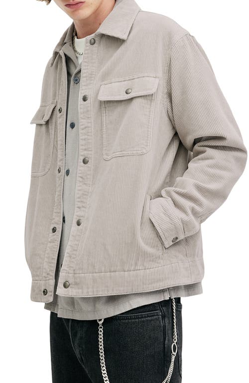 Shop Allsaints Castleford Corduroy Overshirt In Radio Grey