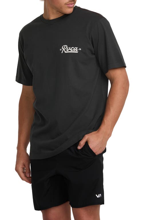 Shop Rvca Signage Graphic T-shirt In Black