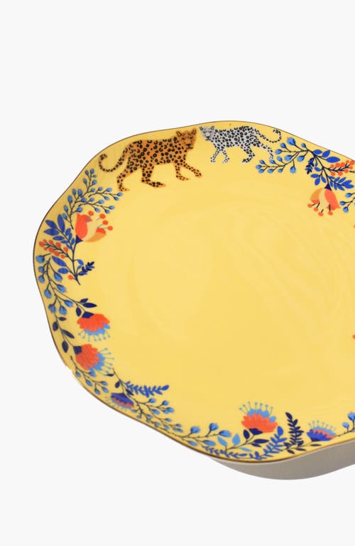 Jessie Zhao New York Amazon Rainforest Bone China Dinner Plate In Yellow In Yellow