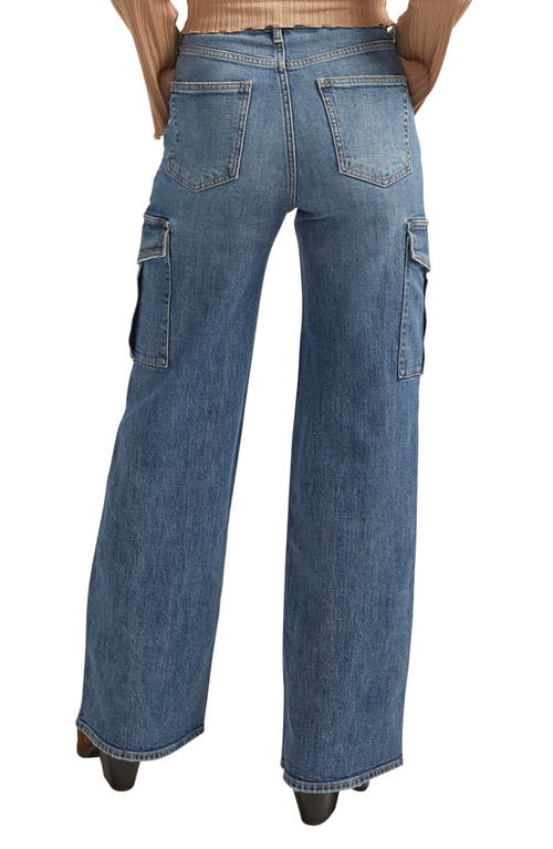 Shop Silver Jeans Co. High Waist Wide Leg Cargo Jeans In Indigo