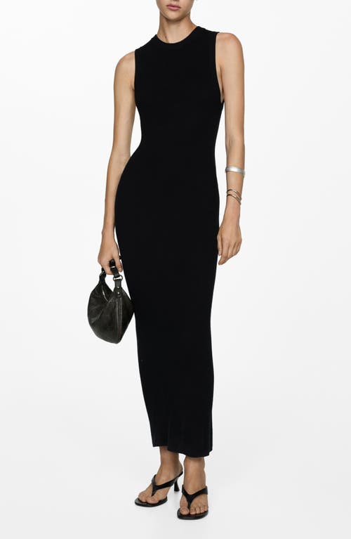 Shop Mango Sleeveless Maxi Sweater Dress In Black