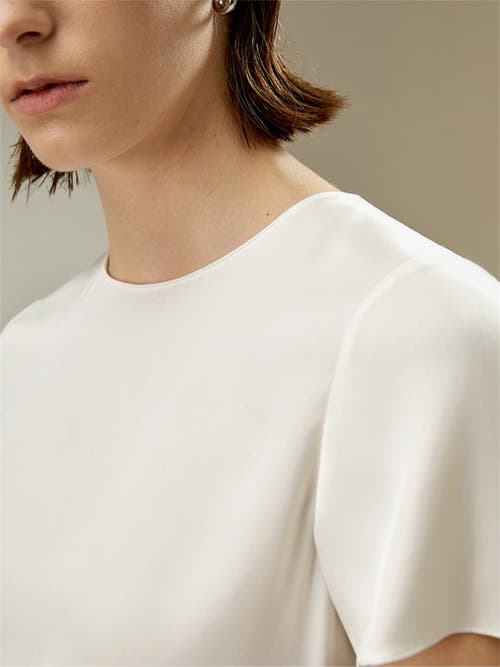 Lilysilk Basic Silk T Shirt In Natural White