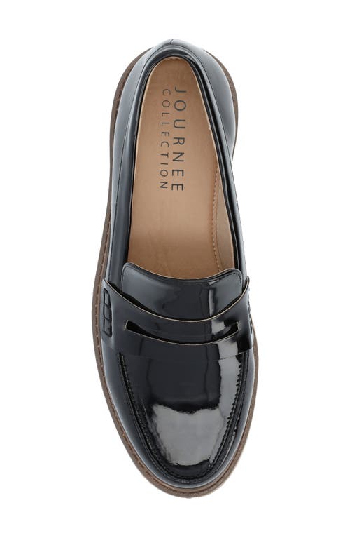 Journee Collection Kenly Penny Loafer In Patent/black
