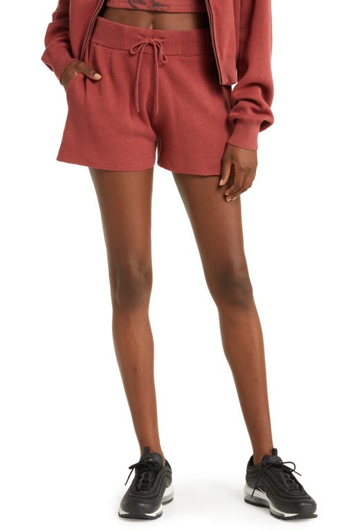 HONOR THE GIFT Cotton Jacquard Drawstring Shorts in Brick