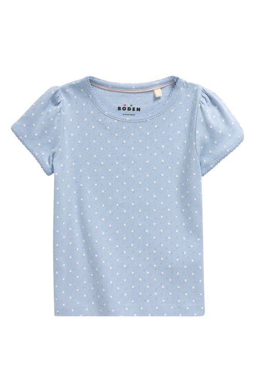 Mini Boden Kids' Floral Pointelle Top Brunnera Blue Spot at Nordstrom,