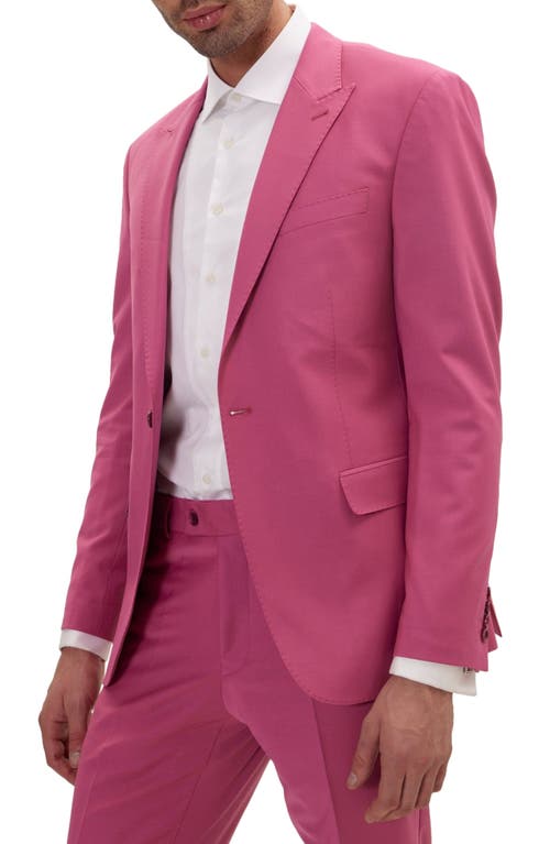 Ron Tomson Super 120s Merino Wool Tuxedo Jacket In Raspberry
