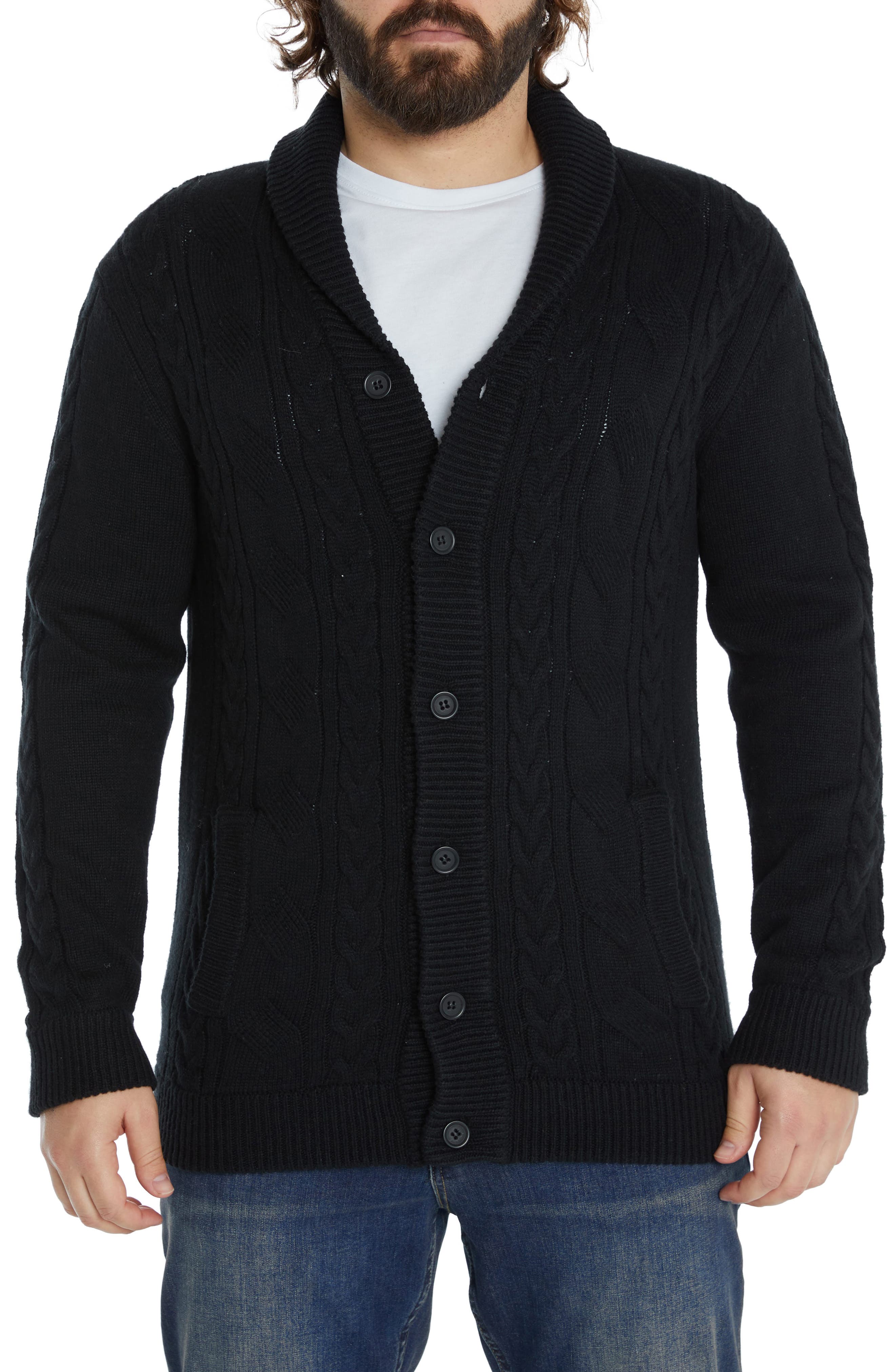 black male cardigan