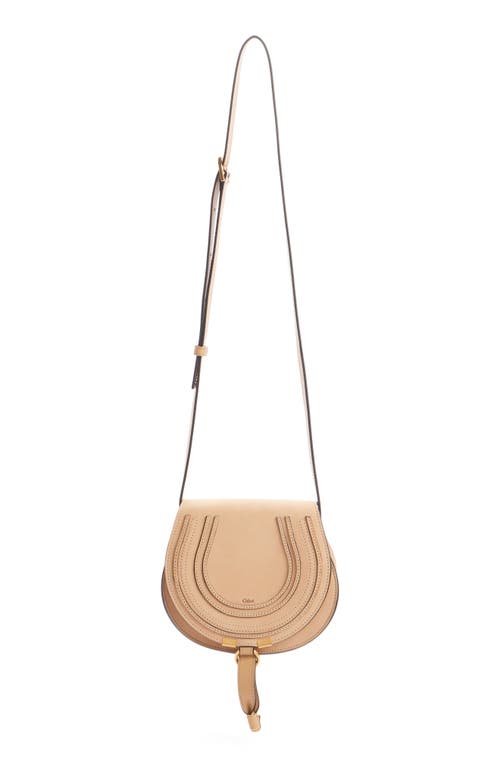 Shop Chloé Small Marcie Leather Crossbody Bag In Milky Brown