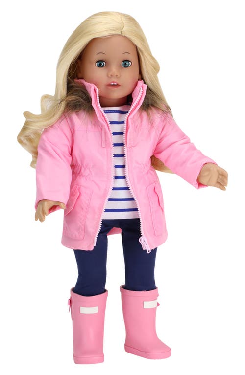 Teamson Kids Sophia's Doll Parka 4-Piece Set in Light Pink/Indigo Blue at Nordstrom