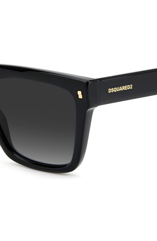 Shop Dsquared2 54mm Flat Top Sunglasses In Black/ Grey