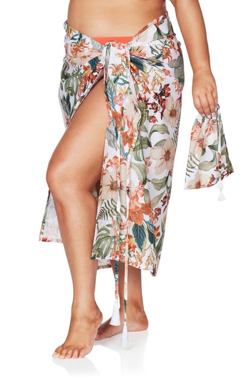 Shop Artesands Into The Salt Cotton Cover-up Sarong In White