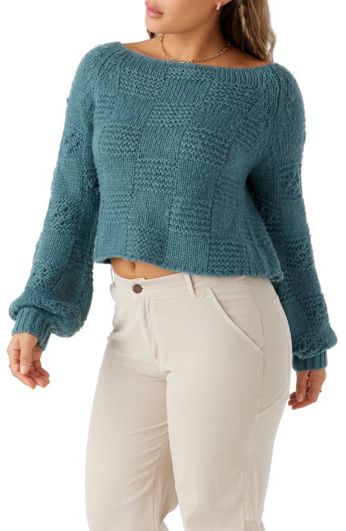 Shop O'neill Sacha Crop Sweater In Silver Pine