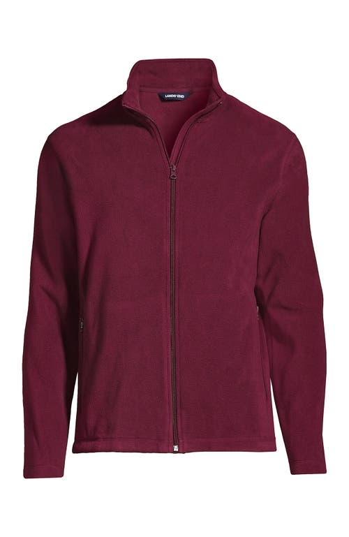 Lands' End Full-zip Mid-weight Fleece Jacket In Burgundy