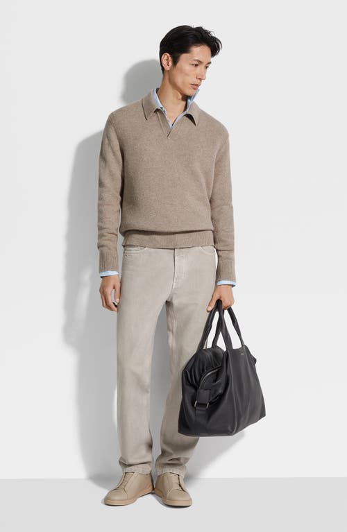 Shop Zegna Oasi Cashmere Polo Sweater In Piedicavallo