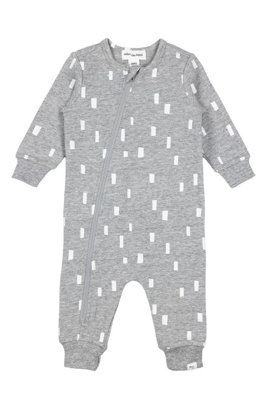 Miles The Label Babies' Block Print Stretch Organic Cotton Romper In Off White