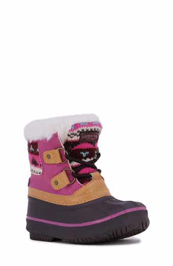 London Fog Kids Duck Toe Boot with Faux Fur Trim Nordstromrack
