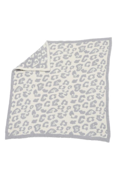 barefoot dreams CozyChic Leopard Stroller Blanket in Ocean/cream at Nordstrom