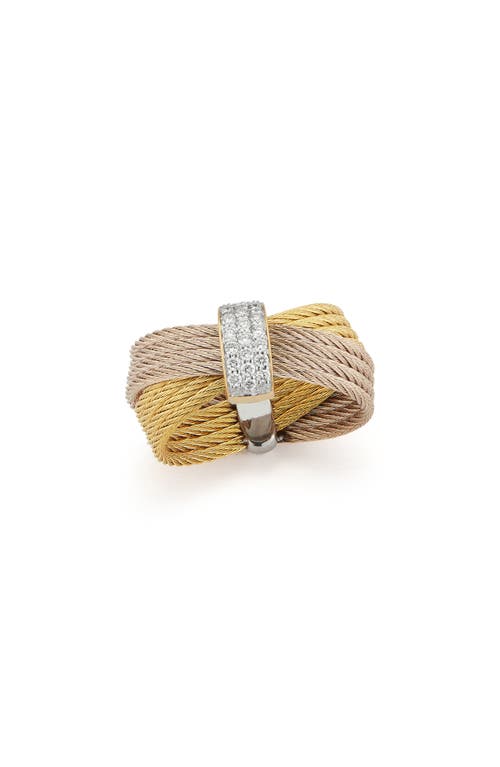 Shop Alor ® Diamond Rope Ring In Rose Yellow