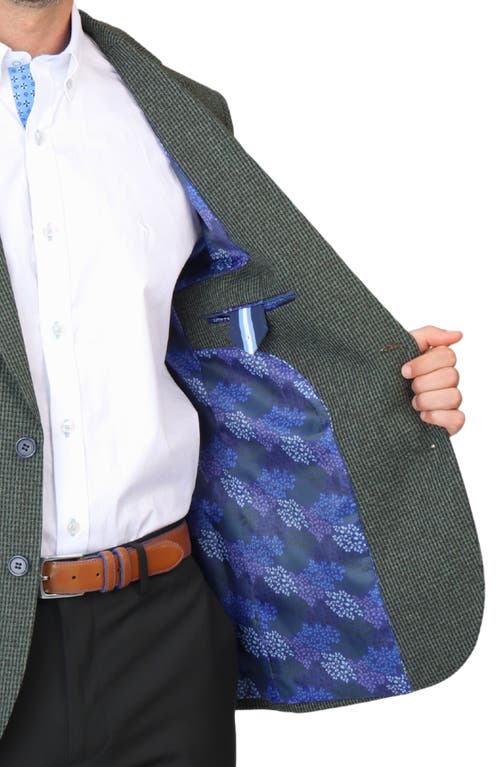 Tailorbyrd Micro Heathered Check Sport Coat In Olive