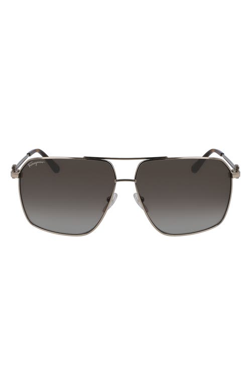 Shop Ferragamo 62mm Oversize Gradient Navigator Sunglasses In Shiny Gold/brown