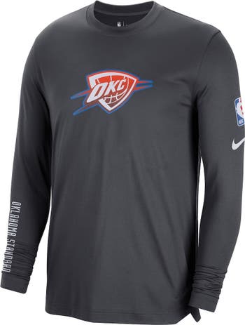 Men's Nike Anthracite Oklahoma City Thunder 2022/23 City Edition Pregame Warmup Long Sleeve Shooting Shirt