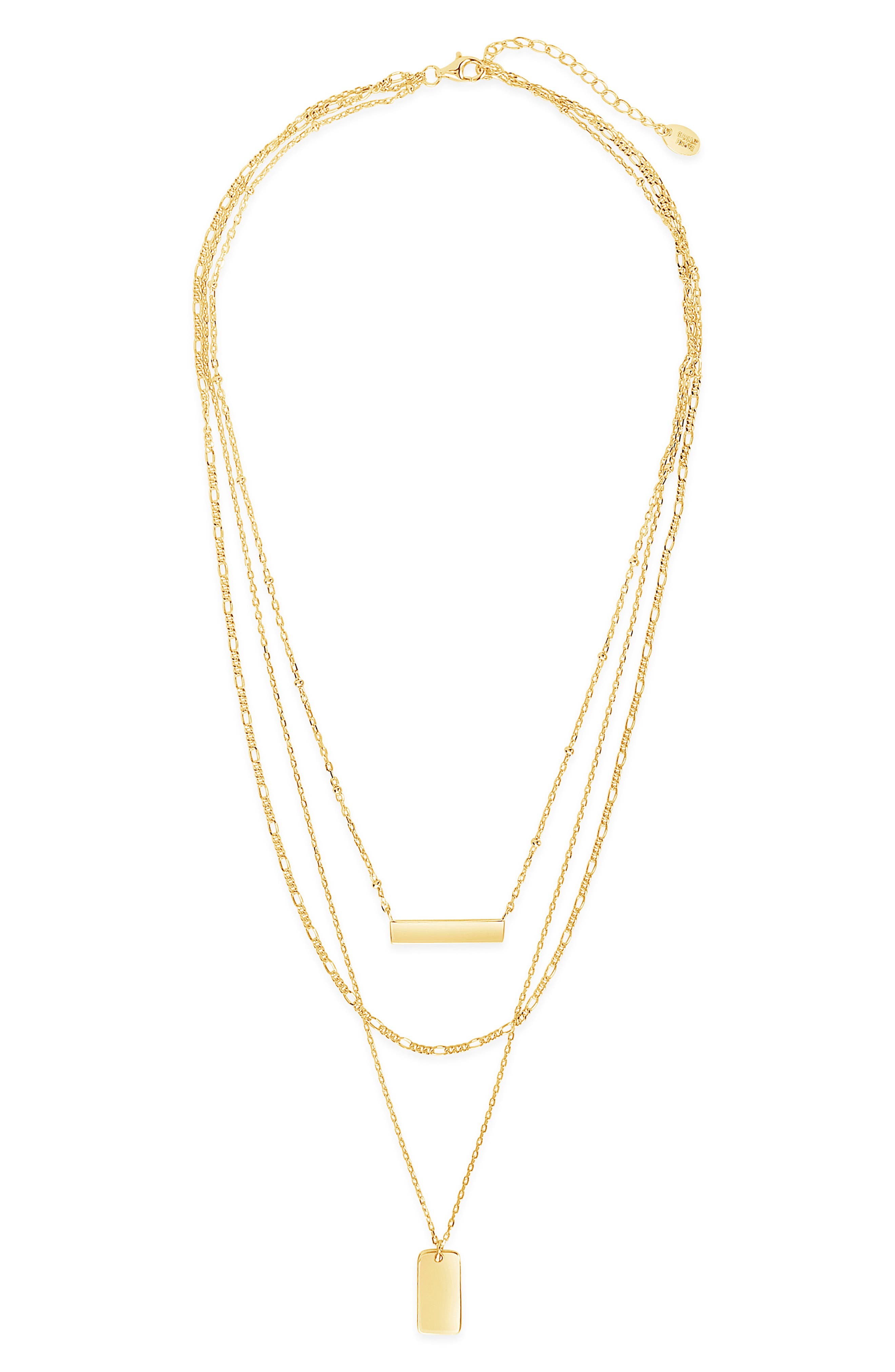 Multi Strand Necklace Gold-Plated Layered Medallion Necklace Layered Gold Necklace 