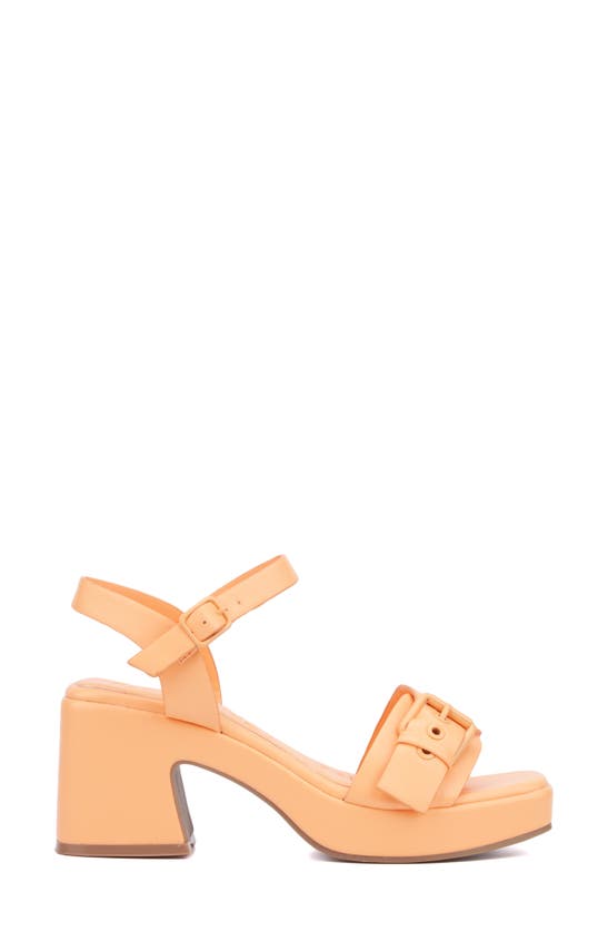 Shop Olivia Miller Slay Block Heel Sandal In Sorbet Orange