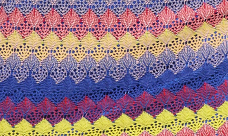 Shop Guess Rainbow Crochet Body-con Dress In Blue Multi