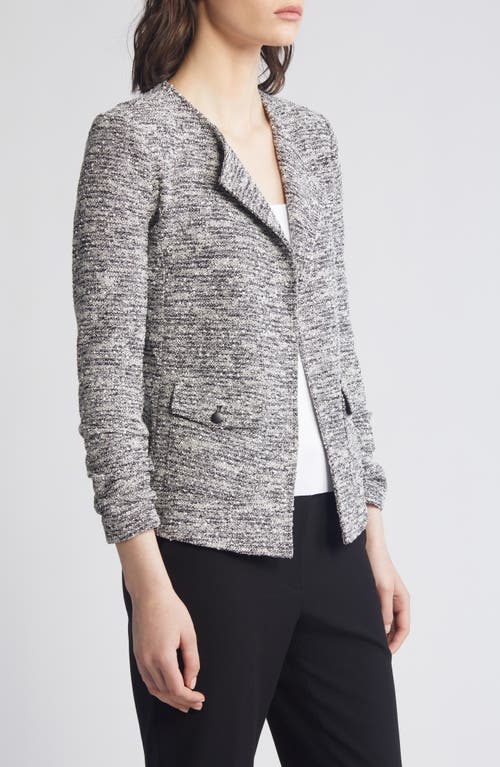 Shop Nic + Zoe Nic+zoe Bouclé Knit Jacket In Black Mix