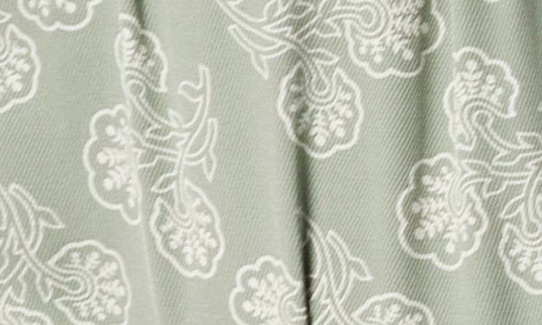 Joie Gwyneth Floral Drawstring Neck Top In Iceberg Green And Porcelain