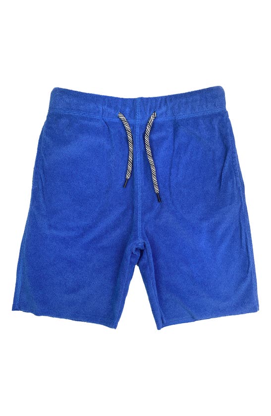 Appaman Kids' Drawstring Waist Terry Camp Shorts In Surf The Web