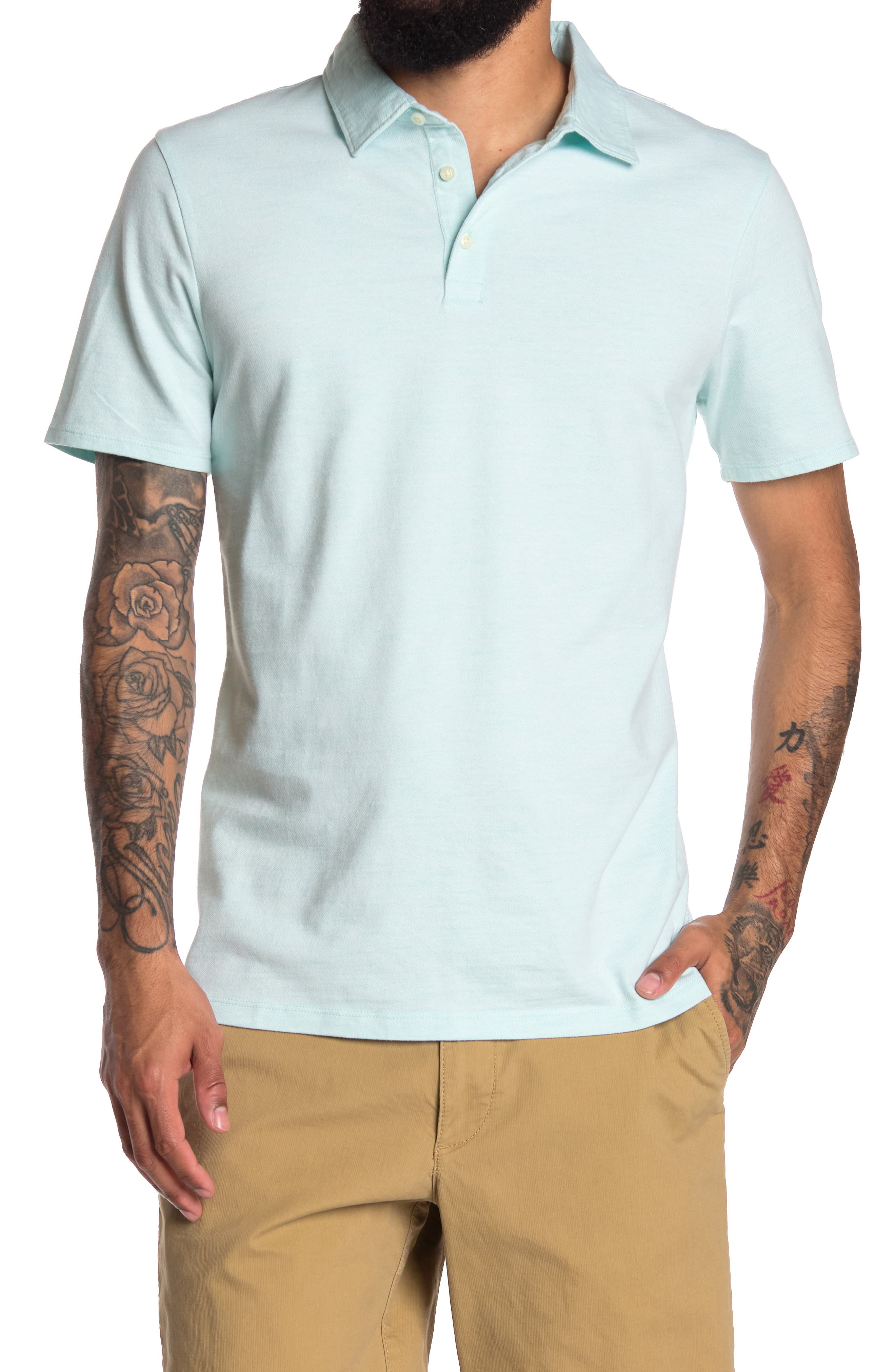 Z By Zella In Game Knit Golf Polo In Turquoise/aqua
