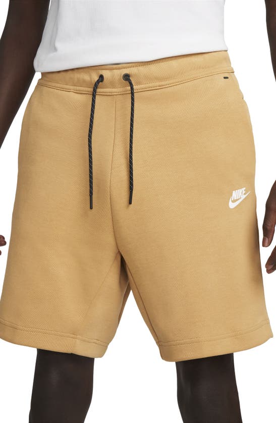Nike Sportswear Tech Fleece Shorts In Elemental Gold/ Sail