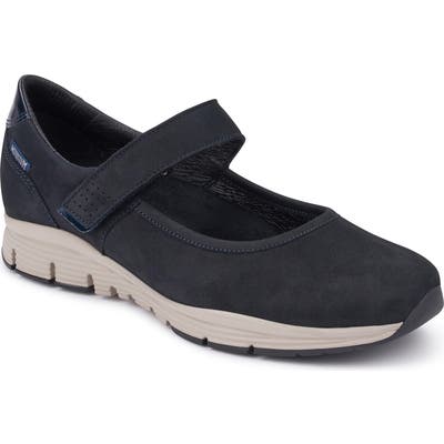 Mephisto Yelina Mary Jane Flat, Blue