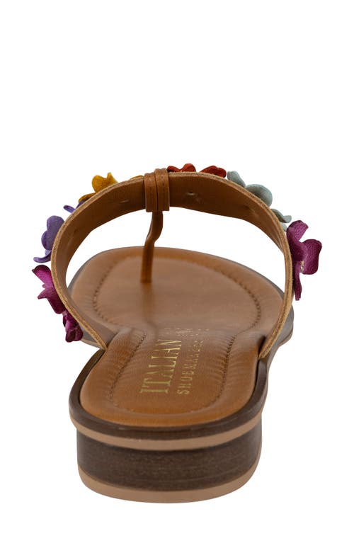 Shop Italian Shoemakers Adara Floral Flip Flop In Bright Brown Multi