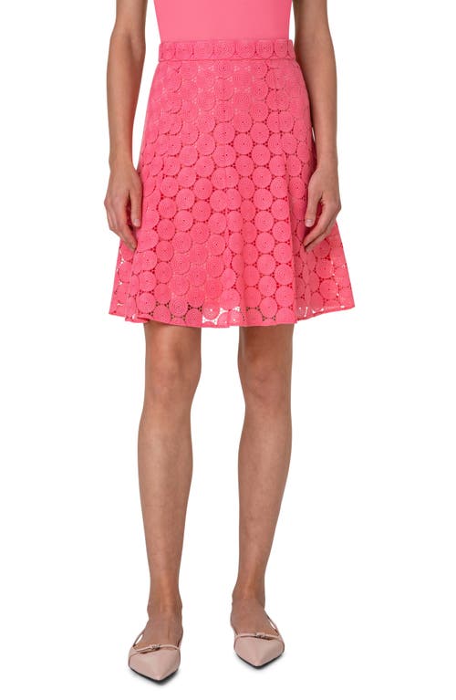 Guipure Lace Skirt in Flamingo