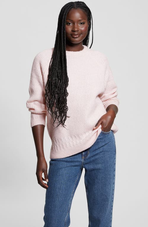 Guess Margo Mixed Stitch Sweater In Low Key Pink