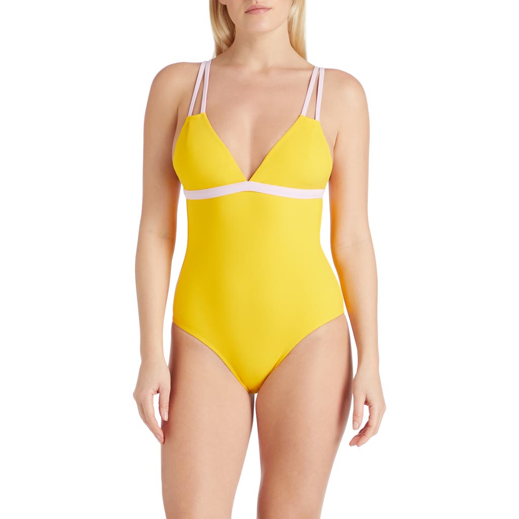 Valimare Aruba Double Strap One-piece Swimsuit In Yellow