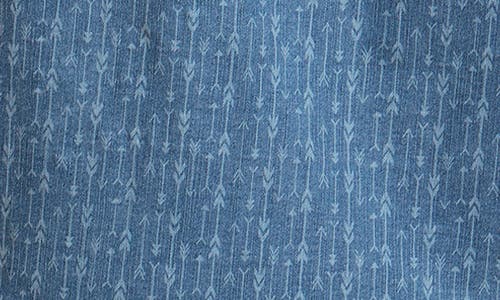 Shop Canyon Of Heroes Arrow Stretch Western Denim Shirt In Light Blue