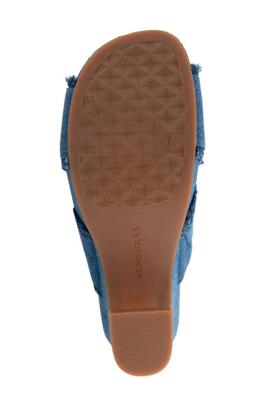 Shop Aerosoles Madina Woven Heel Sandal In Medium Blue Denim
