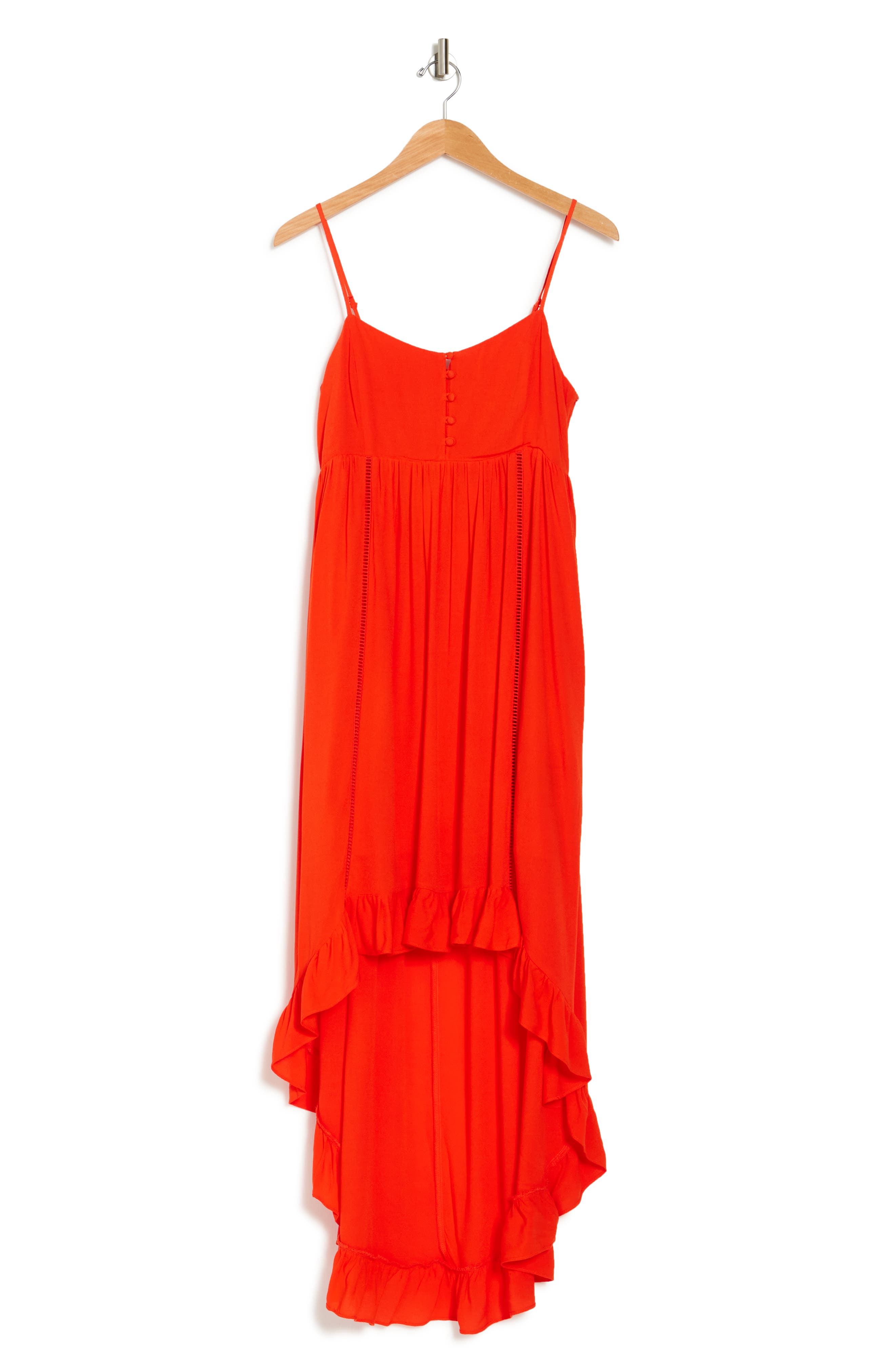 Bb Dakota Ruffle High/low Hem Sleeveless Dress In Clementine