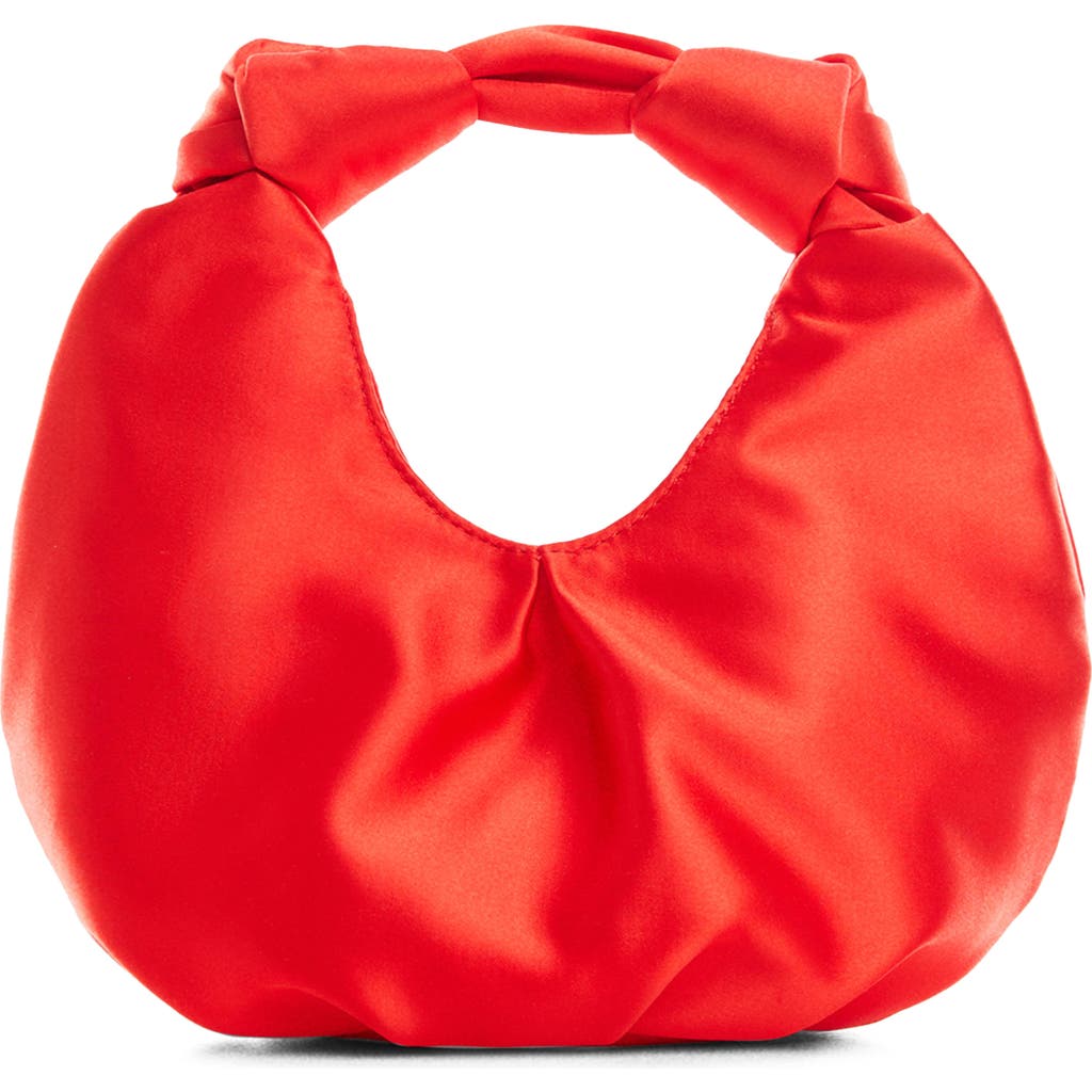 Mango Metallic Satin Handbag In Red