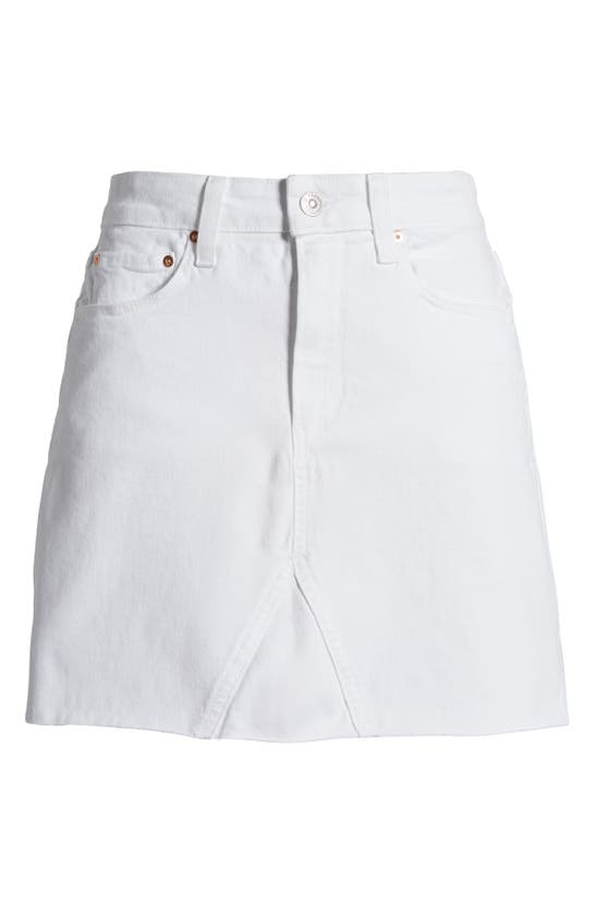 Shop Paige Jessie Denim Miniskirt In White