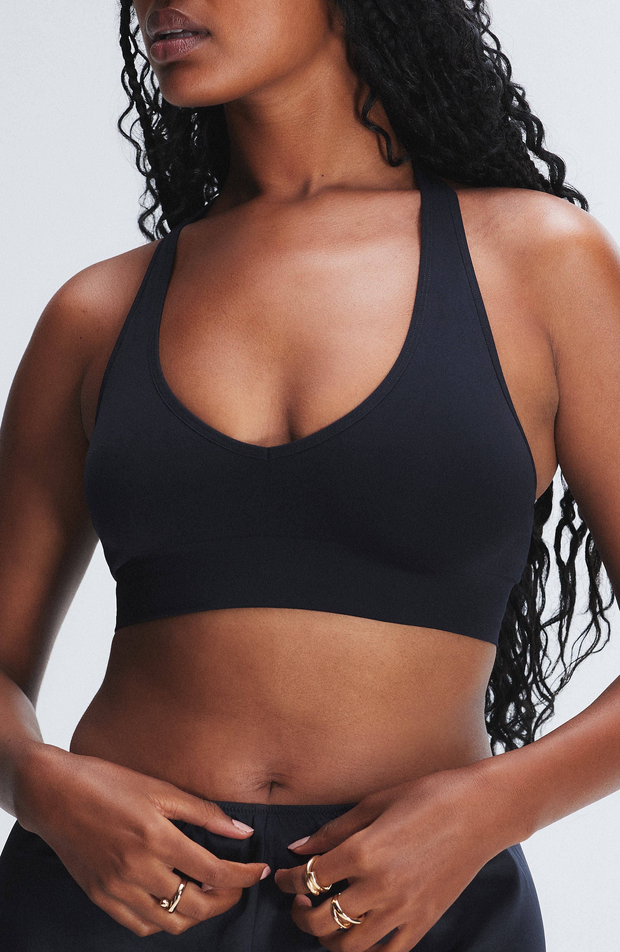 SAVAGE X FENTY Seamless Halter Bralette in Black Caviar Cover