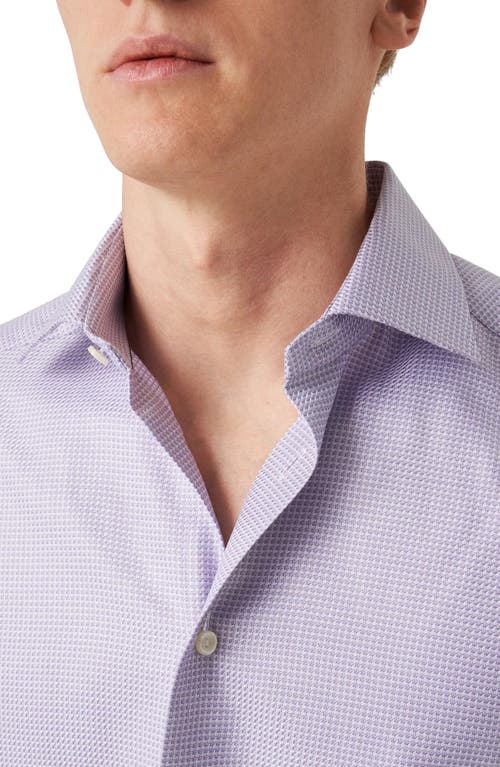 Shop Eton Contemporary Fit Microcheck Organic Cotton Dress Shirt In Light Pastel Purple