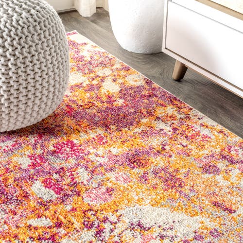 Jonathan Y Contemporary Pop Modern Abstract Area Rug In Pink/orange