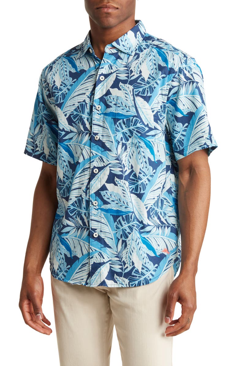 Tommy Bahama Jungle Point Linen & Cotton Button-Up Shirt | Nordstromrack