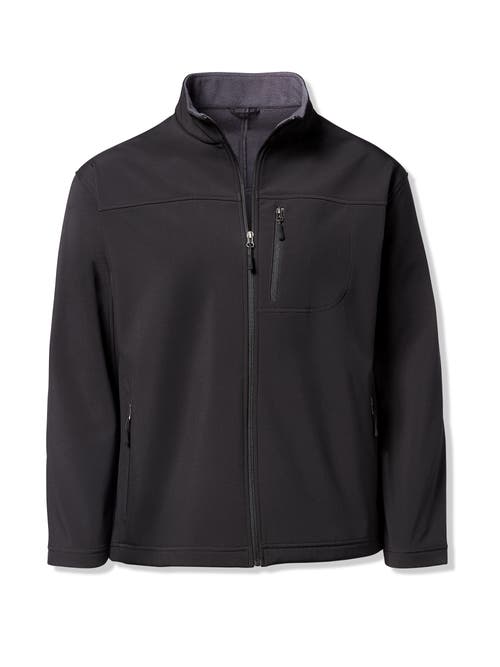 Harbor Bay By Dxl Bonded Fleece Jacket In Blk Chacoal
