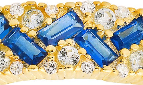 Queen Jewels Sterling Silver Two-tone Cz Pavé Ring In Gold