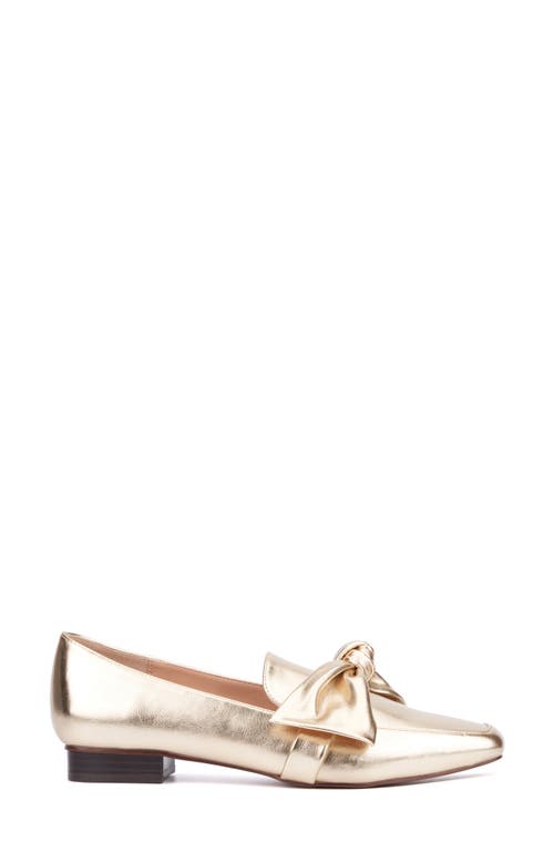 New York And Company Dominica Bow Loafer In Gold